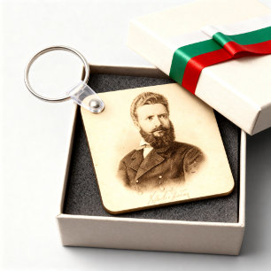 Chaveiro Retrato Antigo de Hristo Botev Patriota Búlgaro