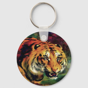 Chaveiro Retrato Artístico Snarling Tiger
