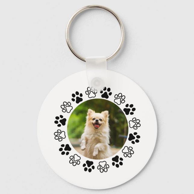 Chaveiro retrato canino de cachorro personalizável  (Frente)