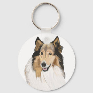 Chaveiro Retrato Collie Duplo Lado
