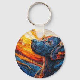 Chaveiro Retrato Colorido do Cachorro do Retriever Labrador