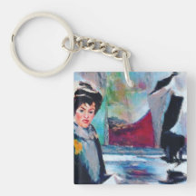 Retrato da Mulher Vintage com fundo de Abstrato