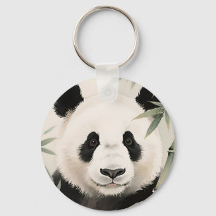 Chaveiro Retrato de Bambu do Panda Gigante