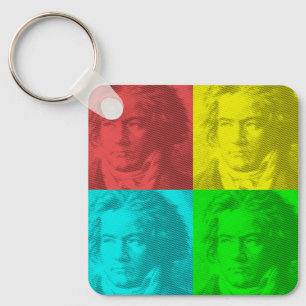 Chaveiro Retrato De Beethoven Em Quadrados