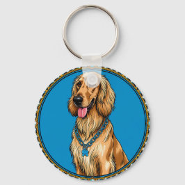 Chaveiro Retrato de Cachorro em Moldura Ornamentada
