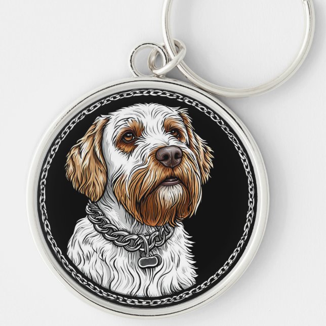 Chaveiro Retrato de cachorro fofo (Frente)