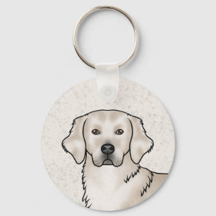Chaveiro Retrato de cachorro fofo English Cream Golden Retr