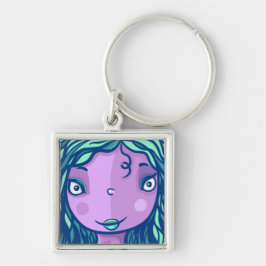 Chaveiro Retrato de Caráter Rapariga Roxo