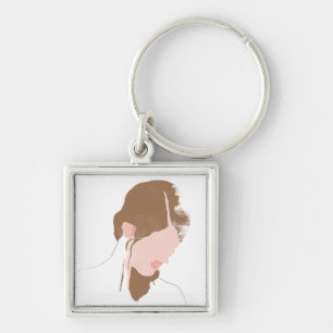 Chaveiro Retrato de Contorno Moderno