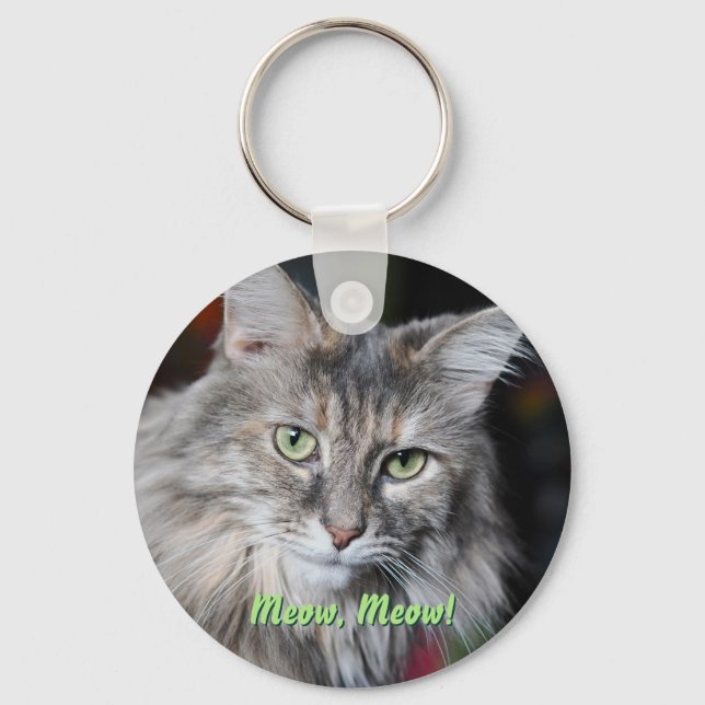 Chaveiro Retrato de Gato Meow (Frente)