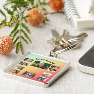 Chaveiro Retrato de Nana 10 fotos Verde, Laranja, Amarelo