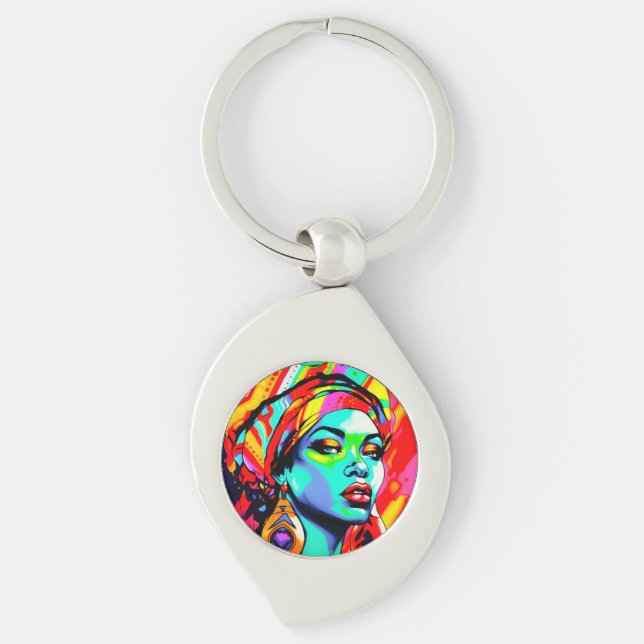 Chaveiro Retrato de pop Art (Frente)