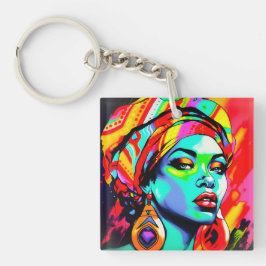 Chaveiro Retrato de pop Art