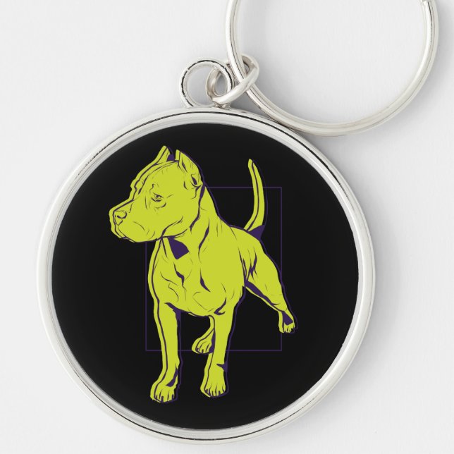 Chaveiro Retrato do American Pit Bull Terrier (Frente)