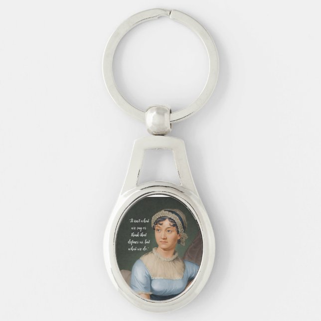 Chaveiro retrato e citação de Jane Austen (Frente)