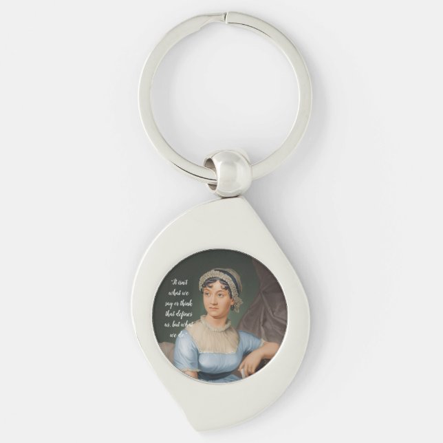 Chaveiro retrato e citação de Jane Austen (Frente)