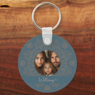 Chaveiro Retrato Personalizado da Família Mandala Rococó Do