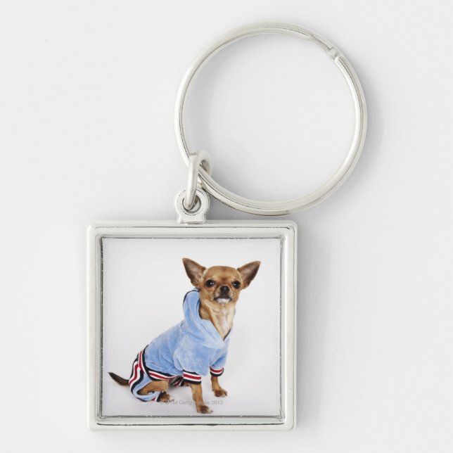 Chaveiro Retrato subtil de uma chihuahua 2 do Teacup (Frente)