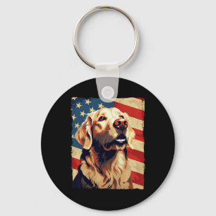 Chaveiro Retriever Golden Retriever Bandeira Americana 4 De
