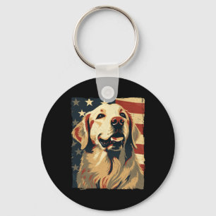 Chaveiro Retriever Golden Retriever Bandeira Americana 4 De