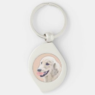 Chaveiro Retriever ouro com pintura de cachorro de Tênis