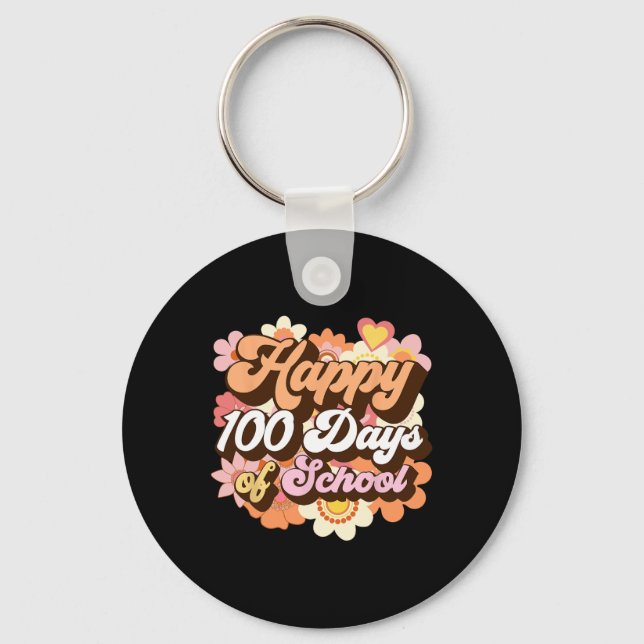 Chaveiro Retro 100 Dias De Professores Escolares Crianças G (Frente)