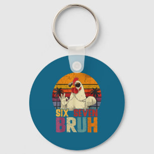 Chaveiro Retro 67 Seis Sete Bruh Engraçado Frango Com Óculo