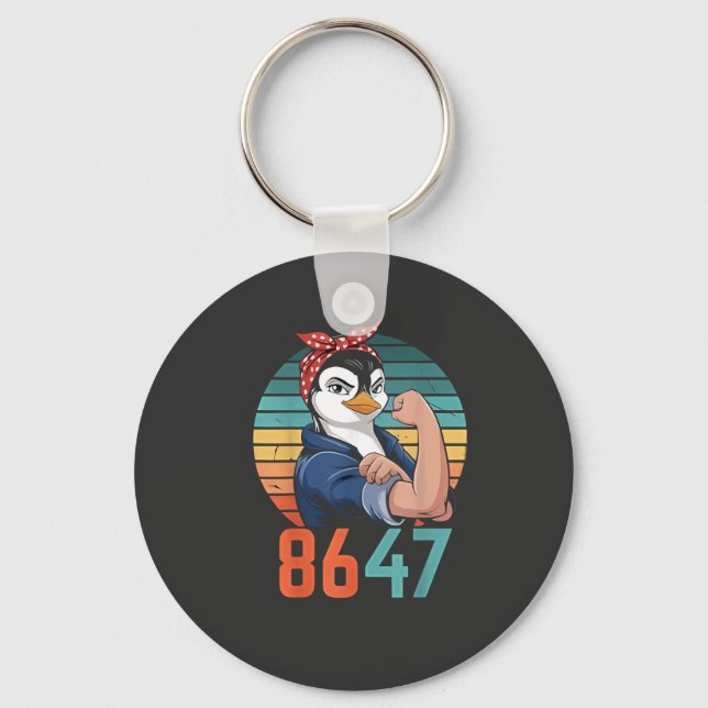 Chaveiro Retro 8647 É 2028 E Anti-Trump Penguin (Frente)