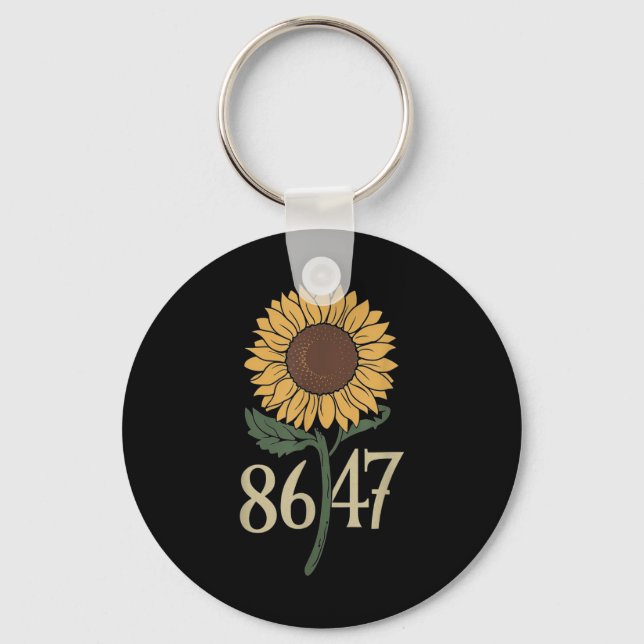 Chaveiro Retro 8647 Sutil Anti Trump 86 47 Sty Floral Boho (Frente)