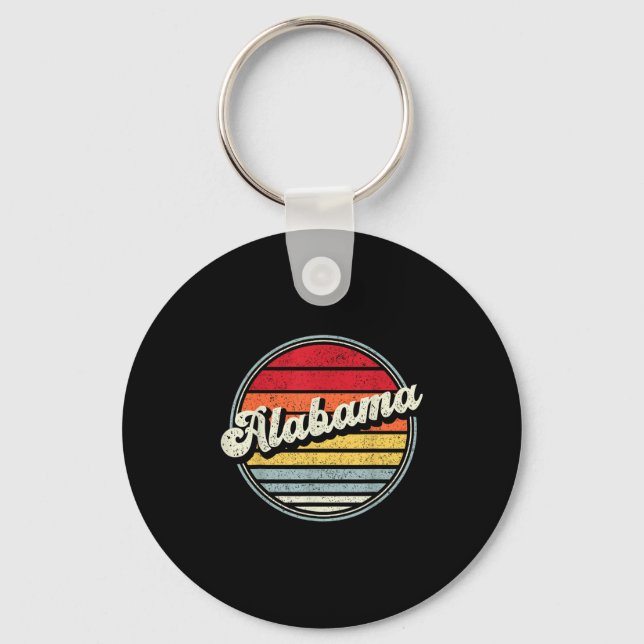 Chaveiro Retro Alabama Home State Style 70s Sunset Men (Frente)