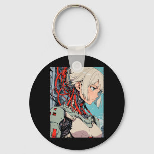 Chaveiro Retro Anime Android Cibernético Garota Futurista S