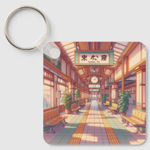 Chaveiro Retro Animes Japoneses dos Anos 90 Estação de Trem