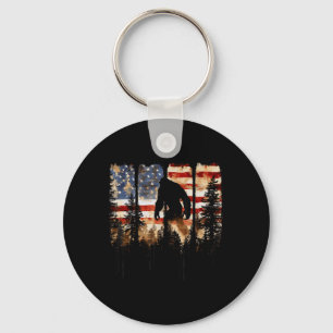Chaveiro Retro Bigfoot EUA Bandeira Americana Dia da Indepe