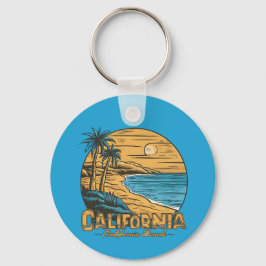 Chaveiro Retro California Sunset Beach Scene