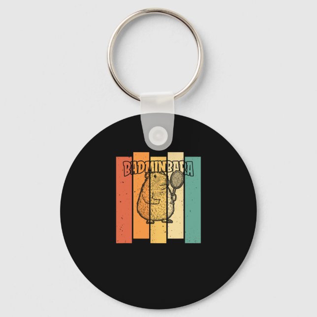 Chaveiro Retro Capybara Shuttle - Vintage Badminton Badminb (Frente)