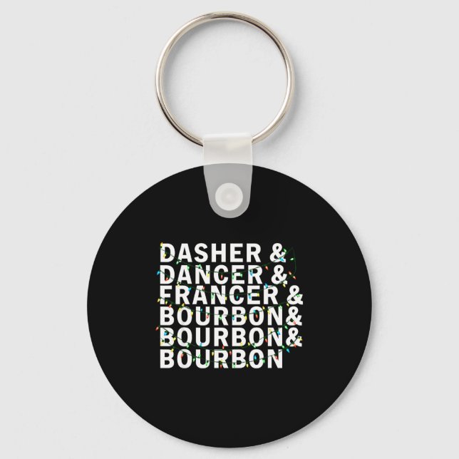 Chaveiro Retro Dasher Dancer Prancer Bourbon Christmas Funn (Frente)