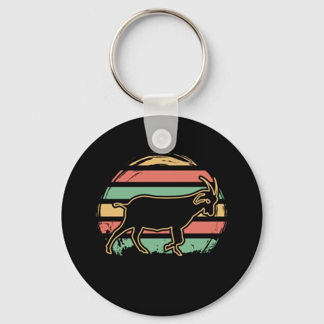 Chaveiro Retro de animais de caprinos (Frente)