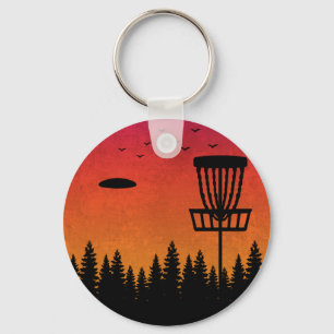 Chaveiro Retrô Do Jogador De Golfe Frisbee De Golf De Disc
