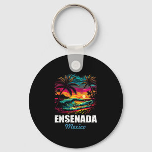Chaveiro Retro Ensenada México Pôr do Sol Férias Vintage Le