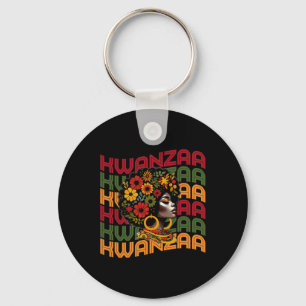 Chaveiro Retro Floral Feliz Orgulho Africano Kwanzaa Afro A