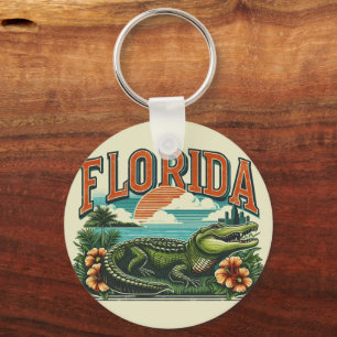 Chaveiro Retro Florida Alligator