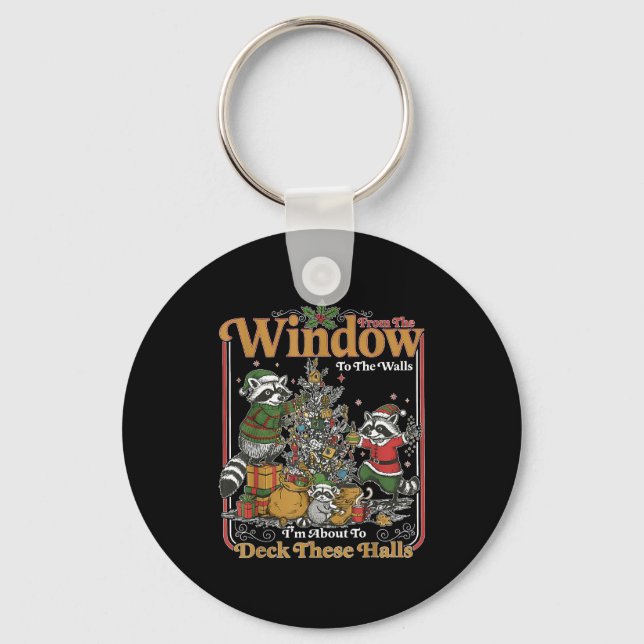 Chaveiro Retro From The Windows To The Walls Funny Raccoon  (Frente)