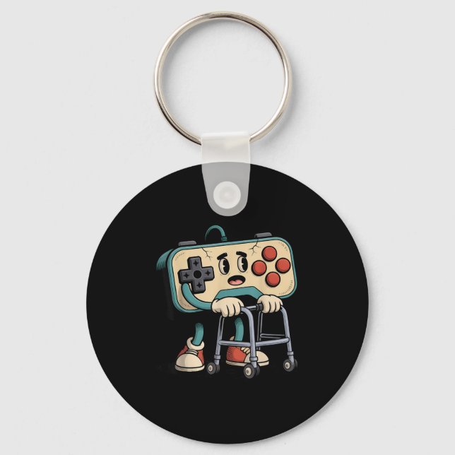 Chaveiro Retro Funny Old Gamer 80s 90s Clic Video Game Humo (Frente)