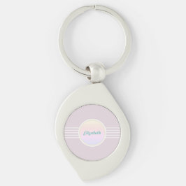 Chaveiro Retro Glam Personalizado Rosa e Opala