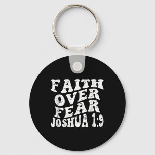 Chaveiro Retro Groovy Faith Joshua 1 9 Fé sobre Medo Chri