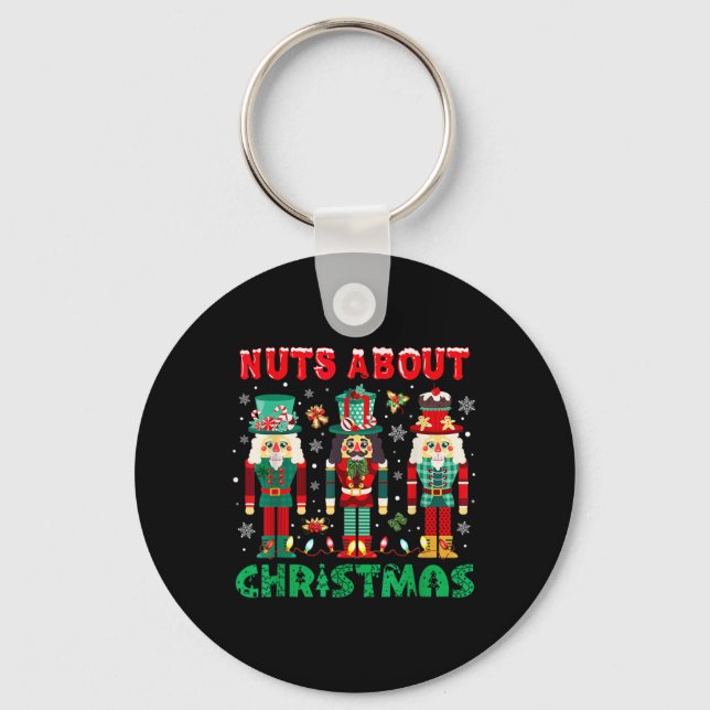 Chaveiro Retro Groovy Loucos De Natal Sobre Nutcra De Natal (Frente)