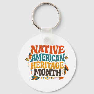 Chaveiro Retro Groovy Mês da Herança Nativa Americana