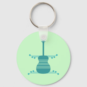 Chaveiro Retro Guitar Chaveiro, Teal