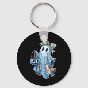 Chaveiro Retro Halloween Fantasma Denim Arco Homens