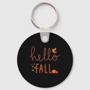 Chaveiro Retro Hello Fall Leopard Pumpkin Autumn Season Tha